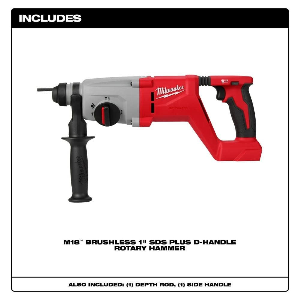 Milwaukee Electric - M18. BRUSHLESS 1. SDS Plus D-Handle Rotary Hammer