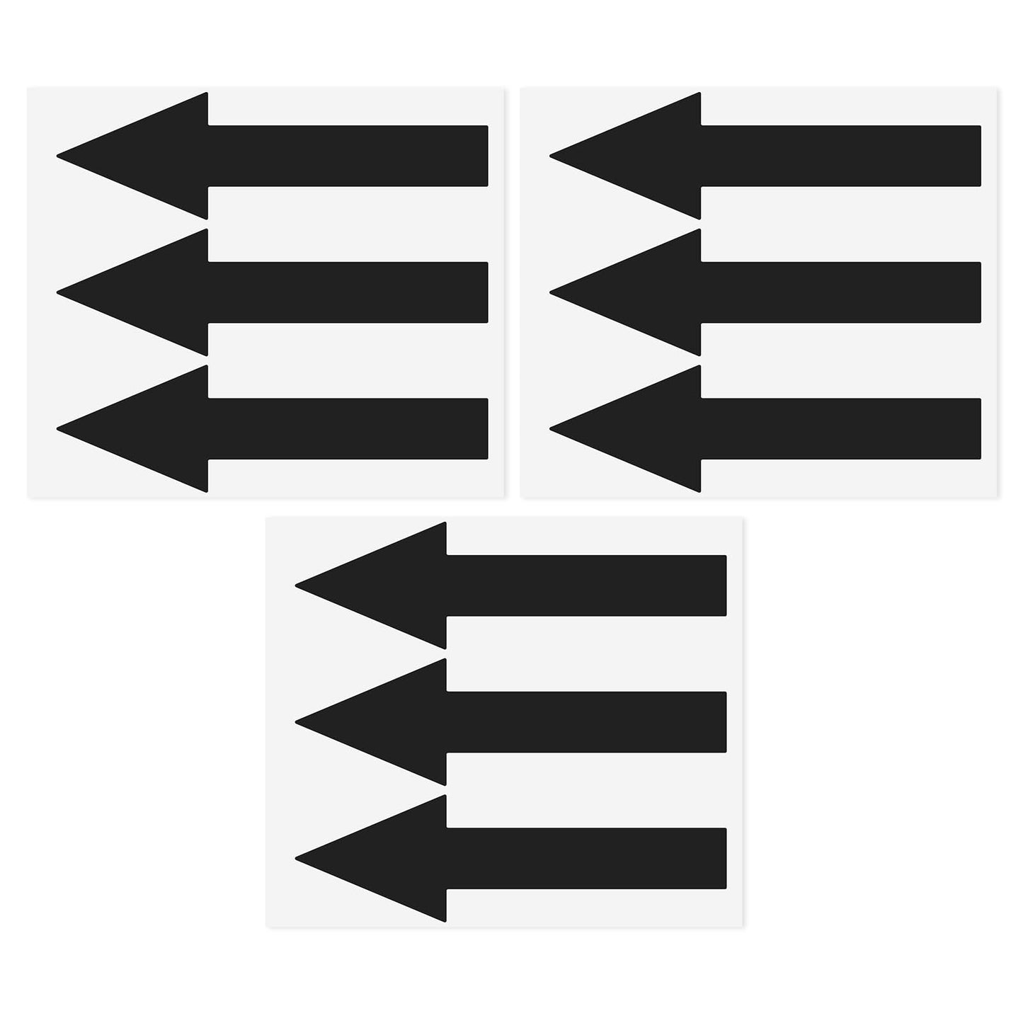9 Pcs Black Arrow Stickers for Signs 7.8" Adhesive Arrows for Sign Large Vinyl Arrow Stickers Waterproof for Wall Marking Floor Road Instructions Arrows Marking (3 Sheets)