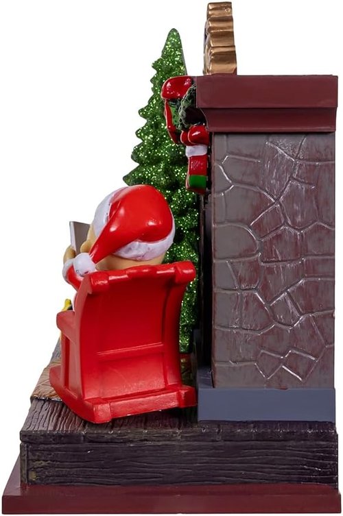 Kurt Adler Battery Operated Musical Santa - Festive Fireplace Decoration for Holiday Cheer