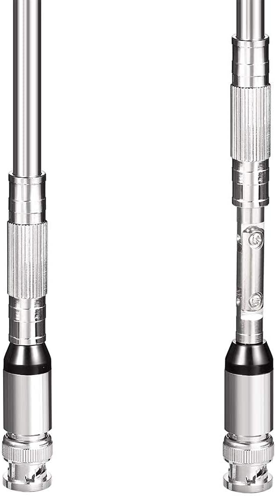 BINGFU 20-1300MHz 8 Police Scanner Antenna Section Telescopic BNC Male Compatible with Uniden Bearcat Whistler Radio