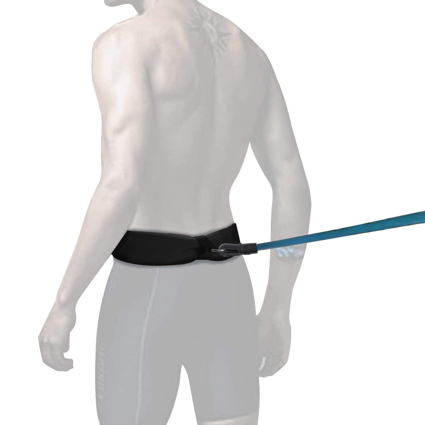 UCEDER Swim Belt Swim Training Belt with 2.2M Bungee Cord Adjustable Swim Tether for Swim in Place Swimming Pool Trainer Belt for Stationary Harness Aquatic Resistance Water Exercise (Black)