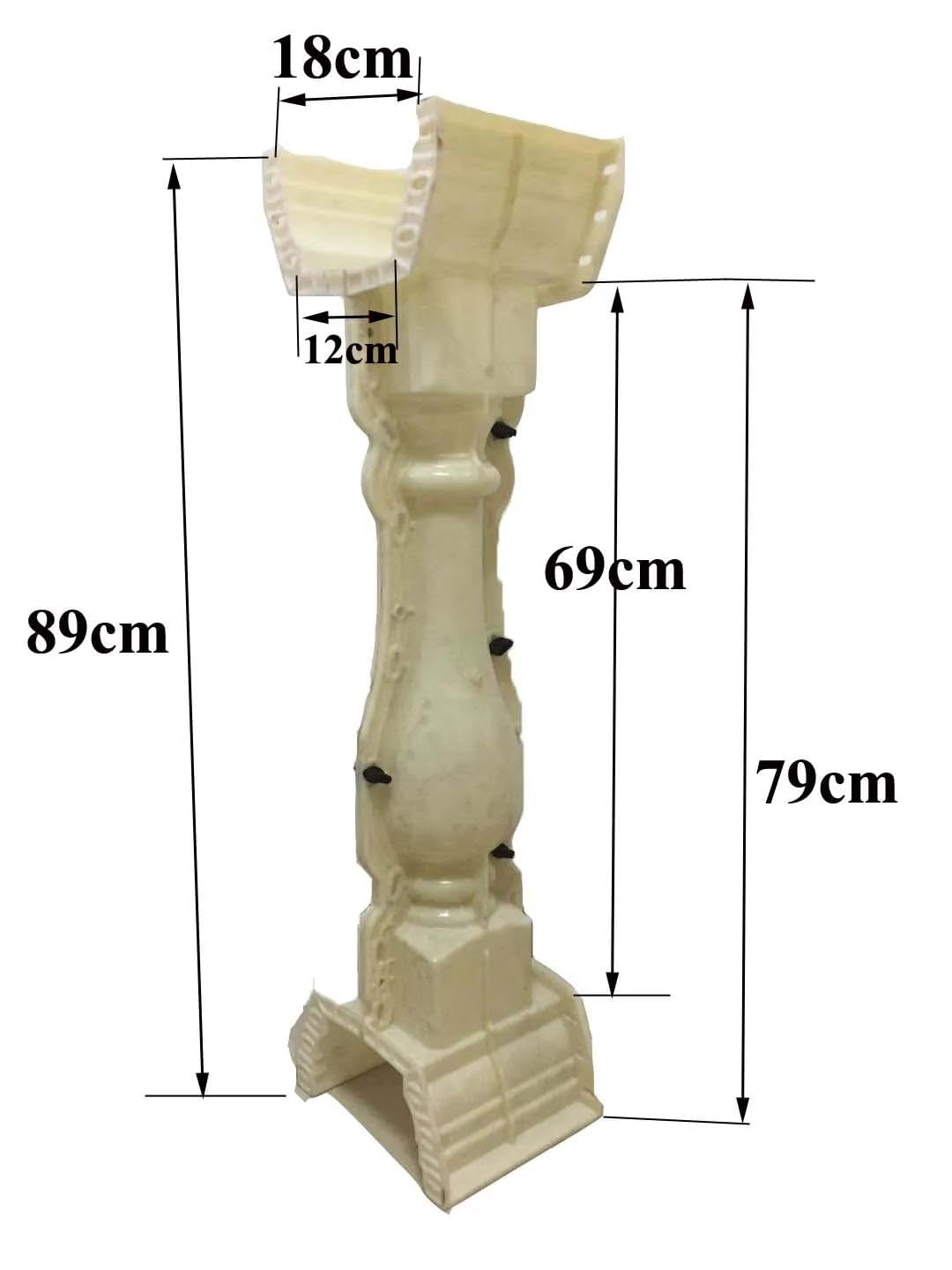 5pcs Per Meter ABS 89cm Terrace Casting Decorative handrail vase Column Concrete Fence Form Balustrade Mold for Sale