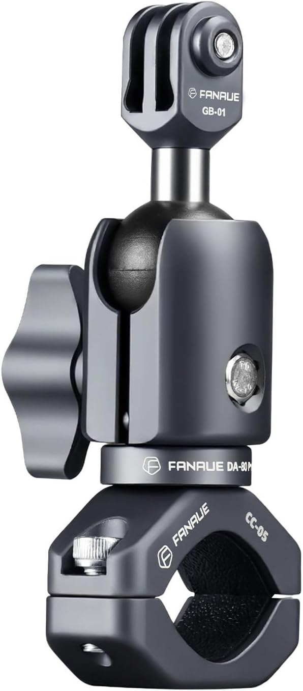 FANAUE 1" Action Camera Universal Ball Adapter with Handlebar Clamp Mount U-Bolt Base,B Size Ball Compatible Gopro Hero