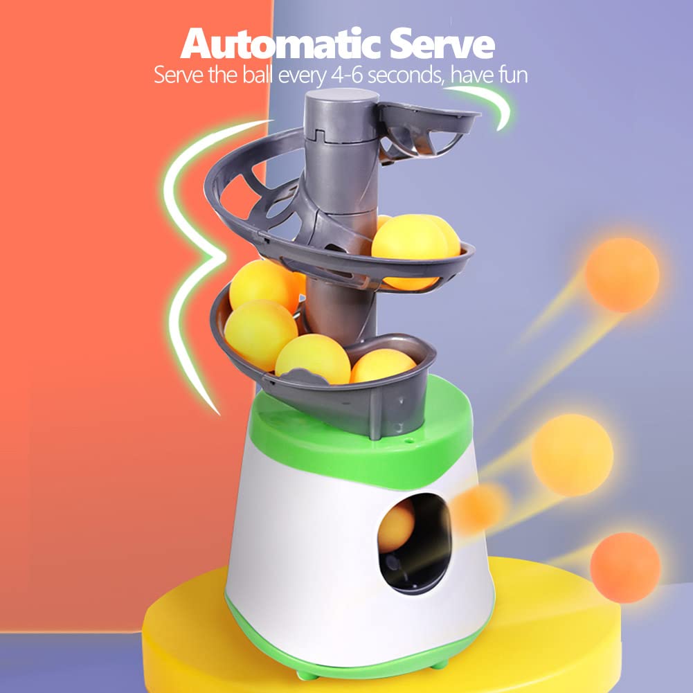 Table Tennis Serve Machine, Portable Table Tennis Trainer Automatic Launcher Robot with 10 Balls for Beginners/Lovers Table Tennis Launcher