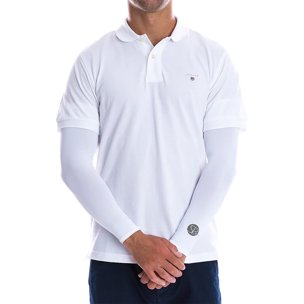 SParms Premium Sun Protection Arm Sleeves (White, S)