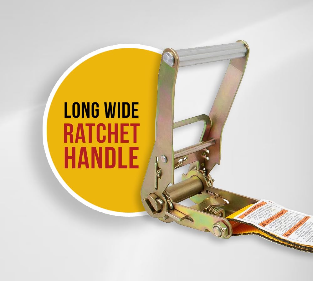 Mytee Products (10 Pack) Kinedyne 2" x 27' Ratchet Strap with Flat Hook