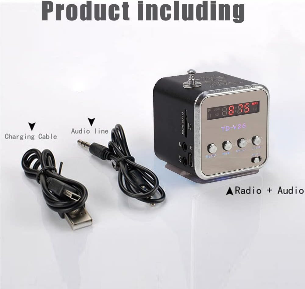 Eboxer Portable Mini Speaker Music Player FM Radio Stereo Speaker Support TF Card and U Disk, Brief Design, Perfect