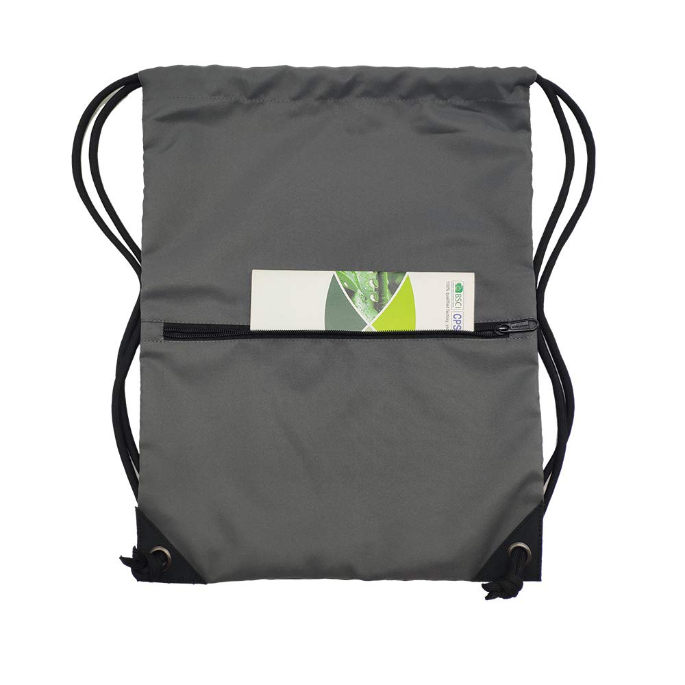 HOLYLUCK Drawstring Backpack Bag Sport Gym Sackpack (dark grey)