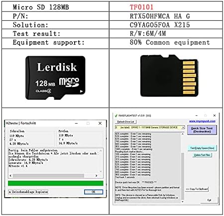 Lerdisk 128MB (0.12GB) Pack 3 MP3/Old Factory Wholesale Micro SD Card of in Bulk Low Capacity for Phones/Small Files