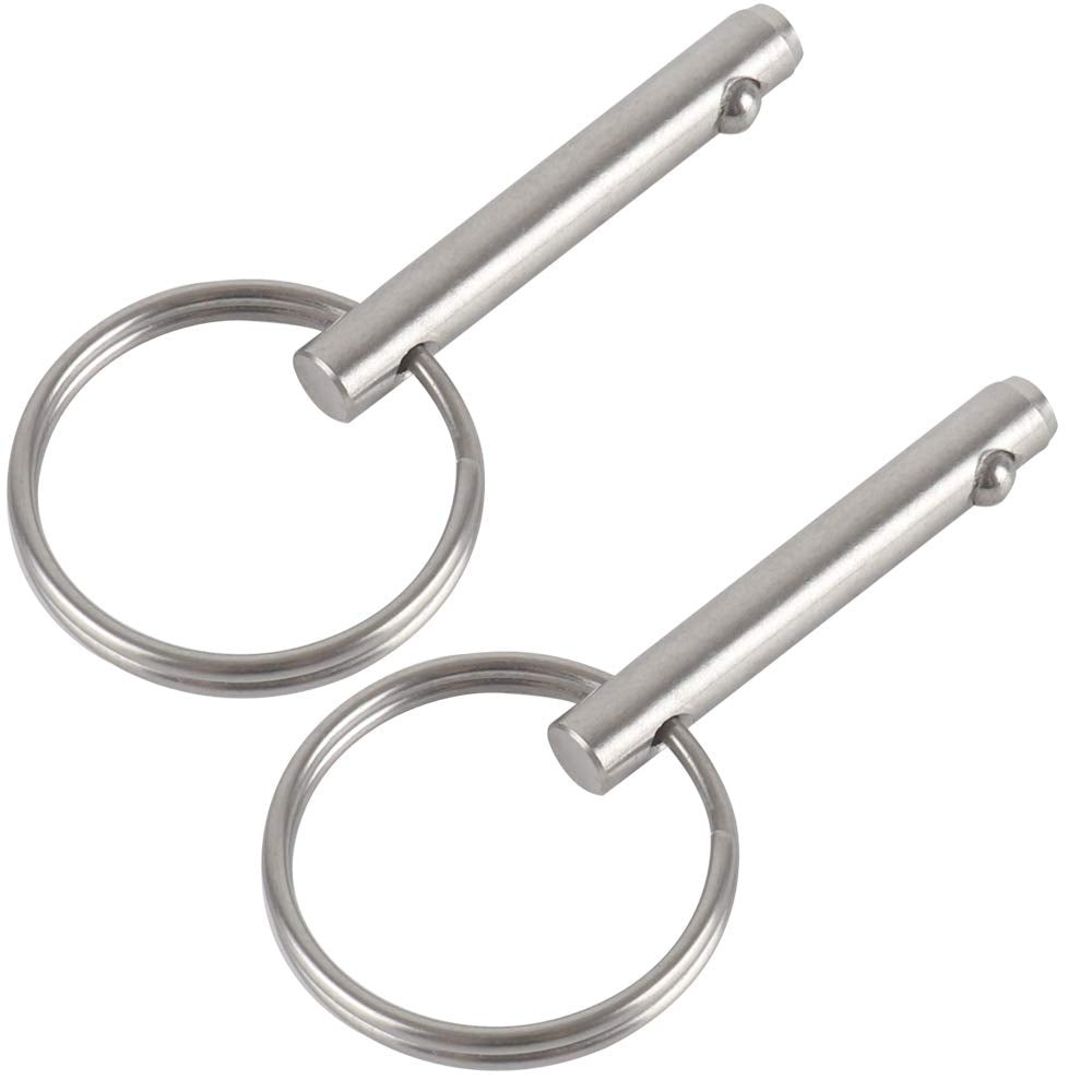 VTurboWay 2 Pack Small Quick Release Pin, Diameter 3/16", Usable Length 0.95", Full 316 Stainless Steel, Bimini Top Pin, Marine Hardware