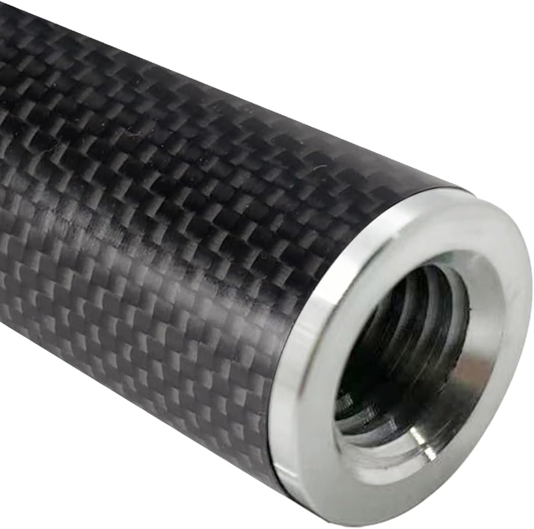 Generic 5/8-11 (30cm/11.81") Carbon Fiber Extension Pole Rod Threads Screw Mount Telescopic Pole Extender for Level GPS