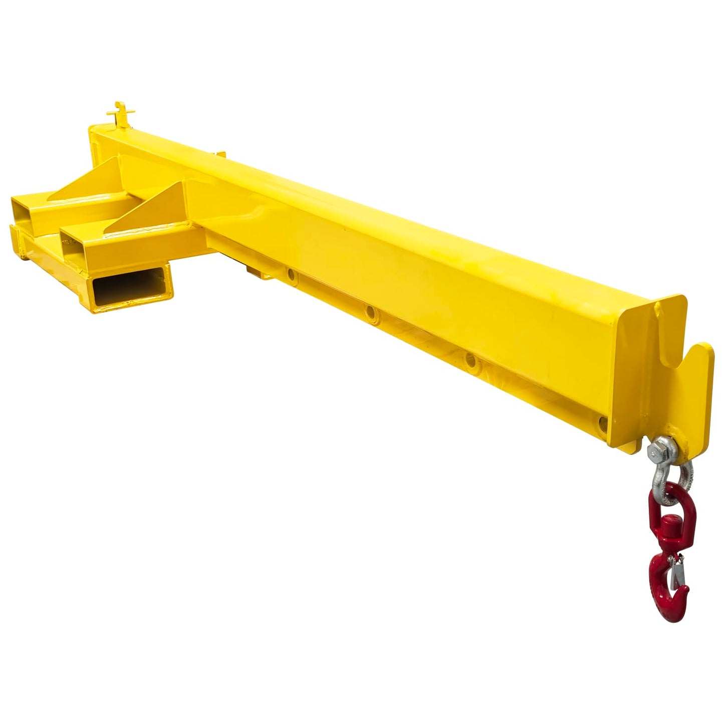 LGXEnzhuo 4400LB Forklift Jib Boom Crane Attachment – Bidirectional Telescopic Carbon Steel Hoist, 12.1ft Adjustable Lifting Arm, 6.3"x2.56" Pocket Size, for Warehouse Farm