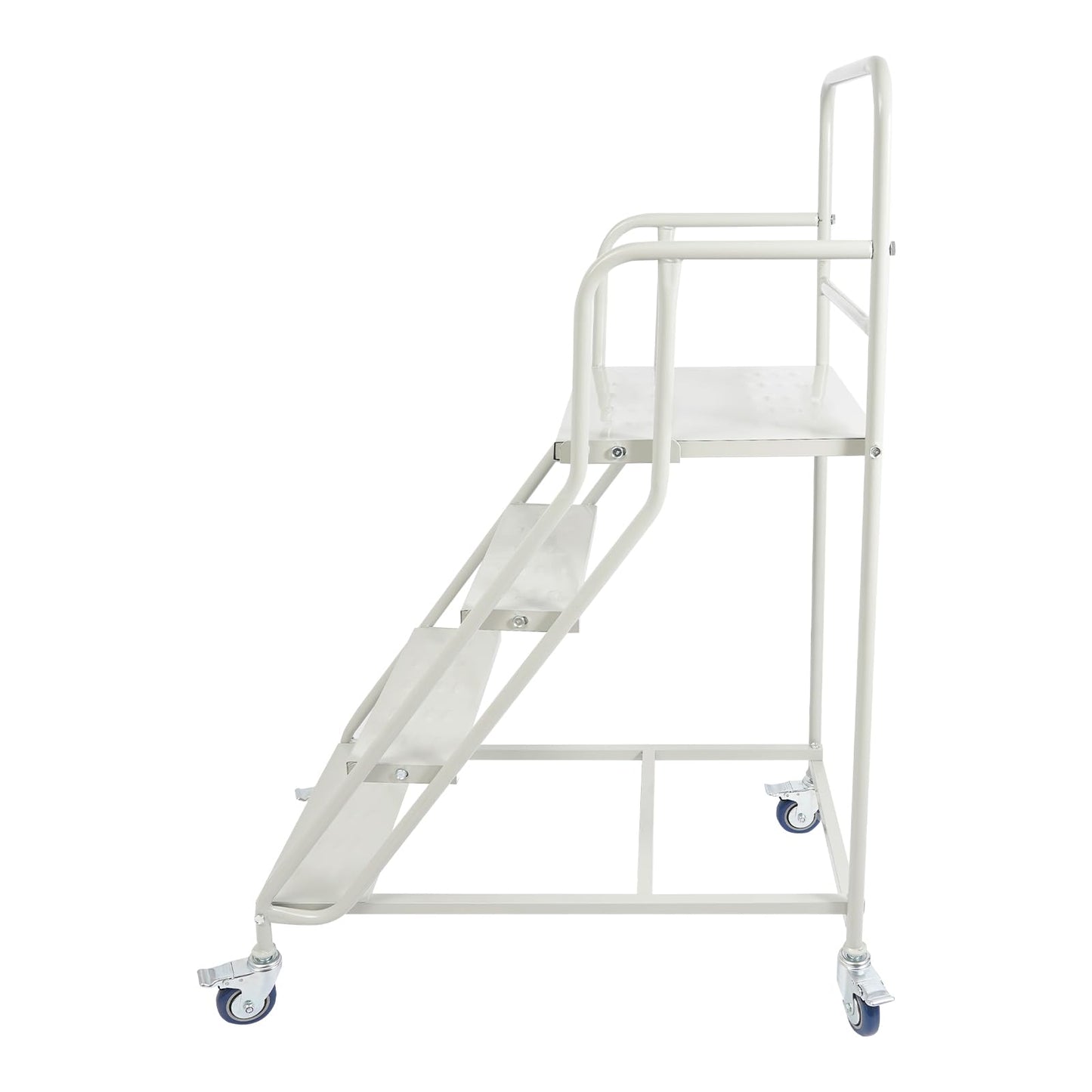 4 Step Rolling Stairs with Wheels, Industrial & Warehouse Step Stairs Non-Slip Rolling Steps Ladder Mobile Stairs with Stair Edge Protector for Garage Library, 882 Lbs Capacity