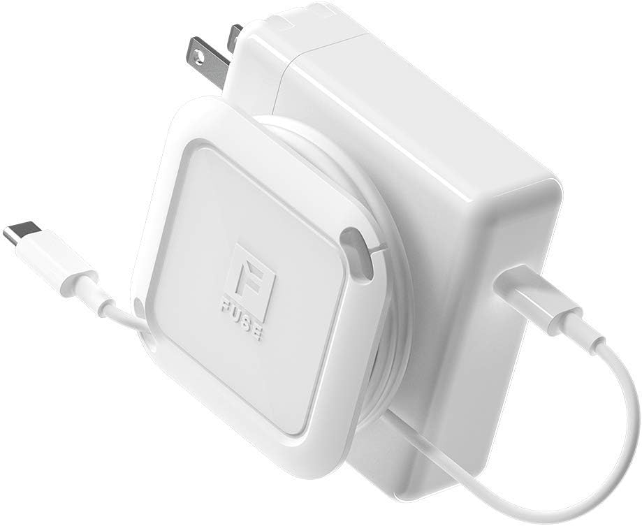 Fuse Reel The Side Kick Collapsible Charger Organizer and Travel Accessory,Usb-c, Compatible with MacBook and PC