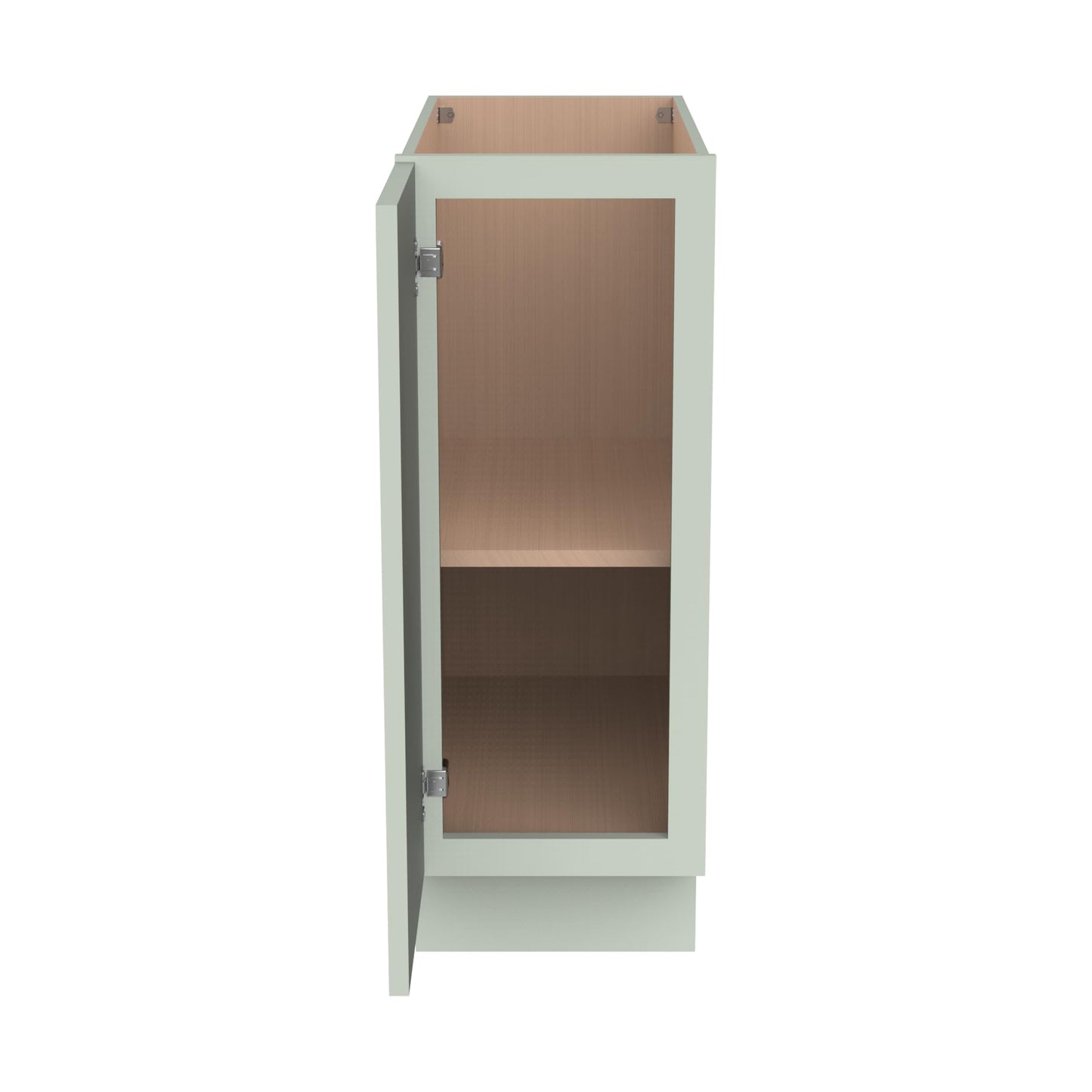 RTA Solid Wood Frame Full Height Door Base Cabinet - 1 Door and 1 Shelf,Kitchen Storage Cabinet, Entryway Cabinet, Suitable Kitchen, Living Room, Entryway, and Office(Jade Green 12”W×21”D×34.5”H)