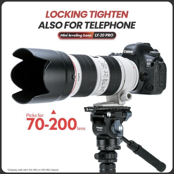 Fotopro LY20 5kg/11lbs Pro Tripod Speedy Mini Leveling Base Universal Horizontal Adjustment Mount for DSLR Camera, Max