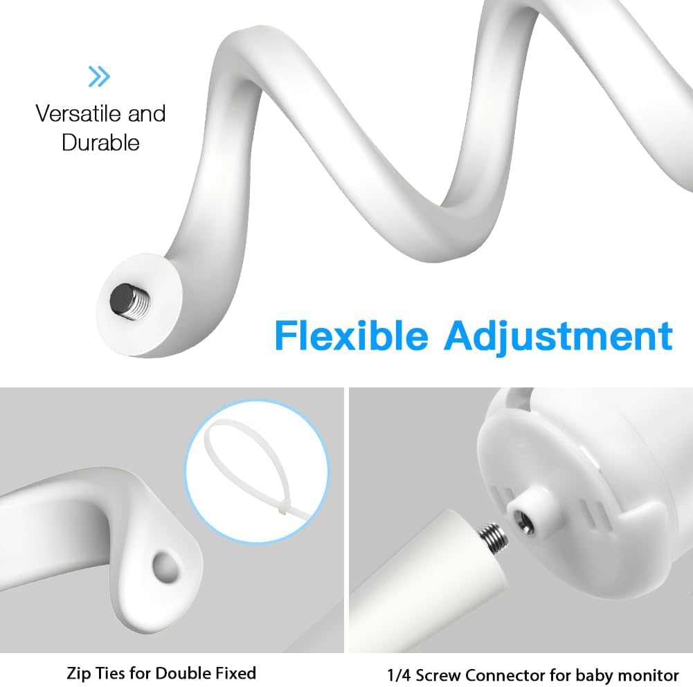 Koroao Flexible Twist Baby Monitor Mount for VTech Advanced HQ Max Baby Monitor Camera (White)