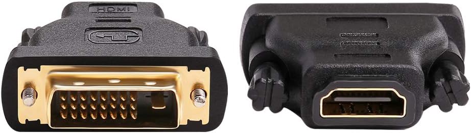 DTECH 4K 1080P DVI to HDMI Adapter DVI Male to HDMI Female Bi-Directional DVI-D Port Converter Gold Plated Connector