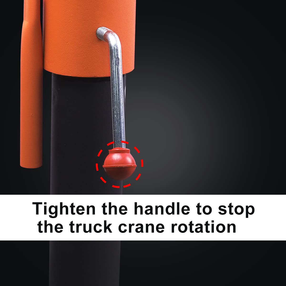 Pismire 1100lb Folding Truck-Mounted Jib Crane - 3500lb 12V Electric Winch Combo, 360° Swivel, Dual Remotes (Infrared/Wired), Painted Steel，Orange