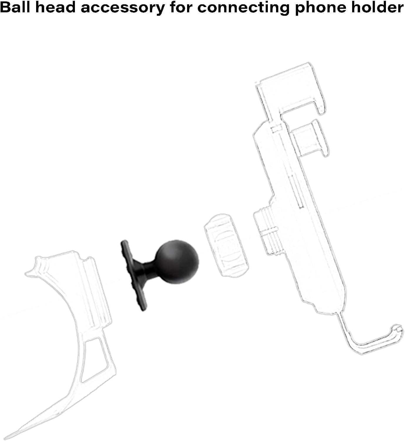 AbeeyGeomarn 6 Pack 27mm 20mm 17mm Universal Ball Head Mount, ABS Plastic Phone Holder Connector, Black, x Base