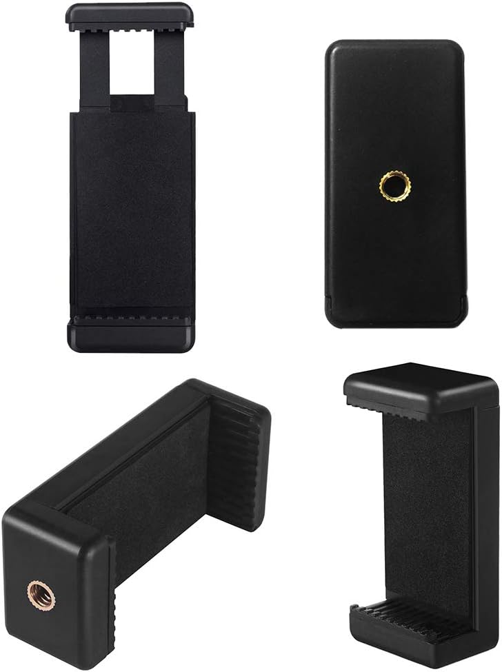 Acuvar More(2 Pack) Universal Cell Phone Tripod Mount Adapter, Phone Holder Clip Connector Head Used for Monopod Selfie