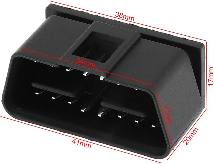Generic 24V 16Pin OBD-II Square Hole Male Extension Opening Cable Car Diagnostic Interface Connector Plug