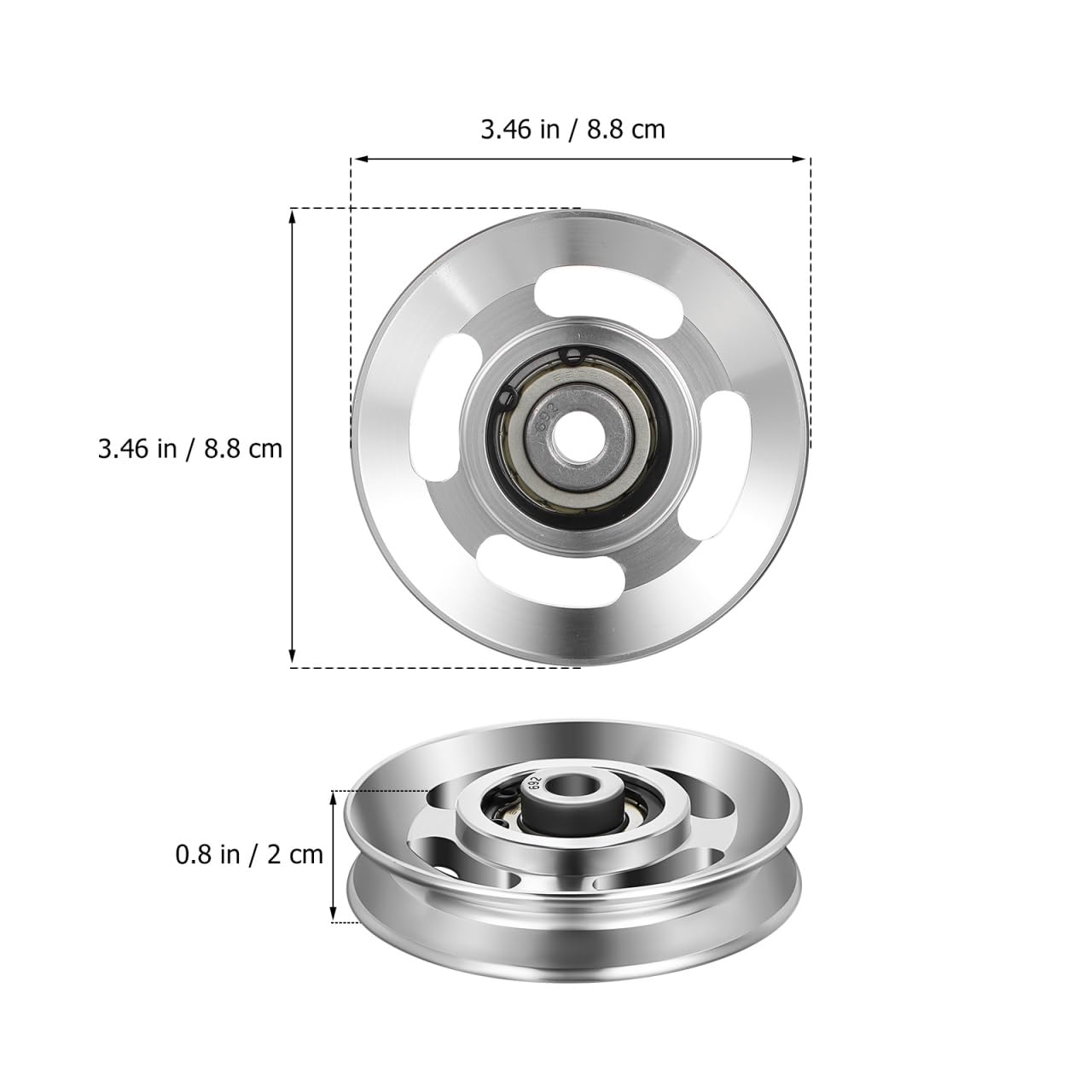 Toddmomy 90mm Aluminum Pulley Wheel for Cable Machine, Heavy Duty Gym Cable Pulley Replacement with Bearing for Home Gym System, LAT Pulldown Attachment