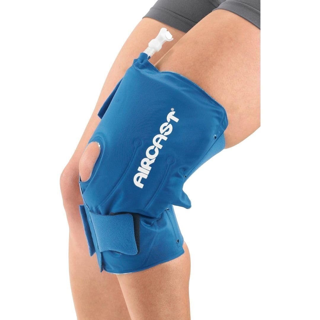Aircast Cryo/Cuff Cold Therapy: Knee Cryo/Cuff with Non-Motorized (Gravity-Fed) Cooler, Medium