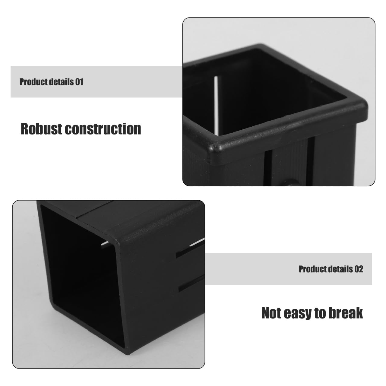 Mipcase 4Pcs Hollow Tube Inserts Sleeve Converter for Fitness Equipment Square Tube Inner Adapter 2.36X1.88X1.88In Smooth Sliding Bushing for Exercise Machines Stability Enhancer for Strength Training