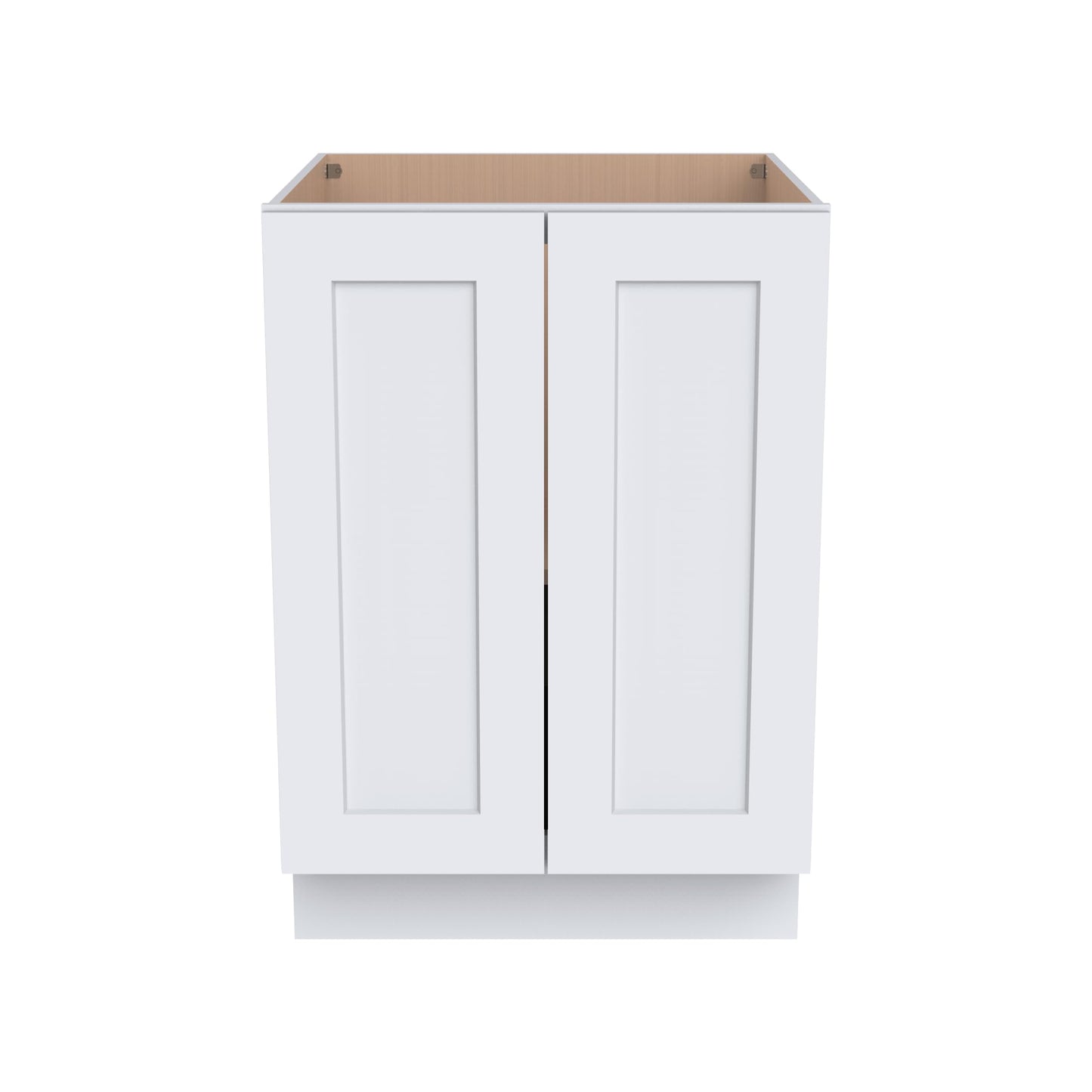 RTA Solid Wood Frame Full Height Door Base Cabinet - 2 Doors and 1 Shelf,Kitchen Storage Cabinet, Entryway Cabinet, Suitable Kitchen, Living Room, Entryway, and Office(White 24”W×24”D×34.5”H)