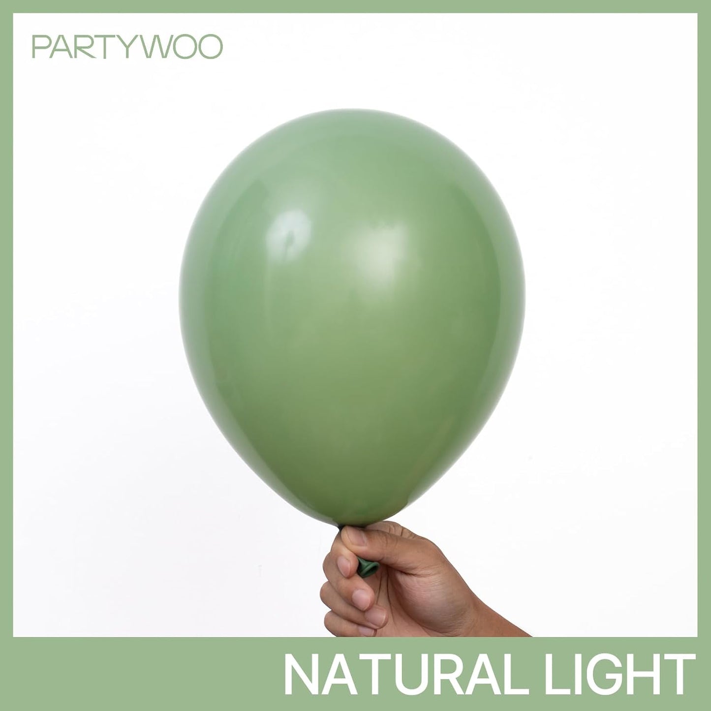 PartyWoo Sage Green Balloons - 140-Piece Set with 12", 10", 5" Sizes | Boho Jungle Party Decor