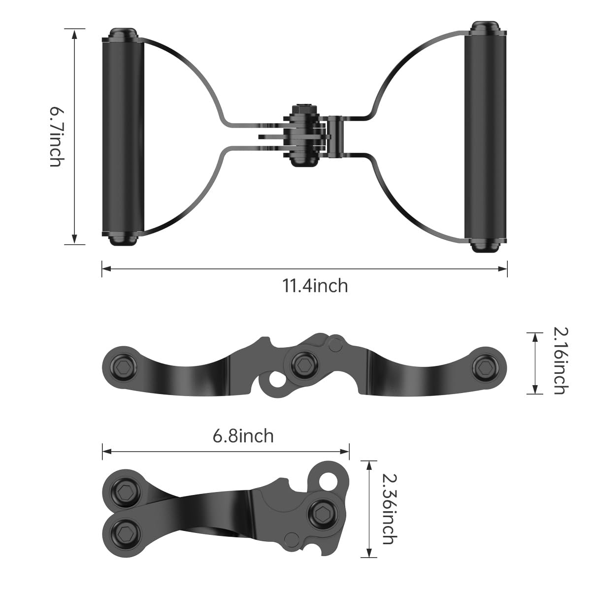 AimiDream Double D Row,V Bar Landmine Handle Attachment for Barbell Bar, Handle Cable Attachment for Weight Workout with Non-Slip Rubber Handle, Fits Olympic Bars Strength Training Bars,Black