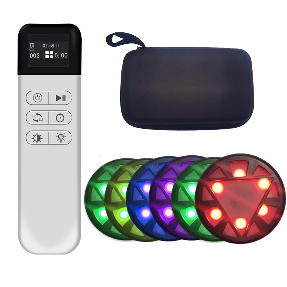 QUELINGSPORT Newly Upgraded Remote Control Version, Responsive Training Light, Agile Speed, Exercise Training, 6 Functions, 5 Light Colors, Set of 6 Lights