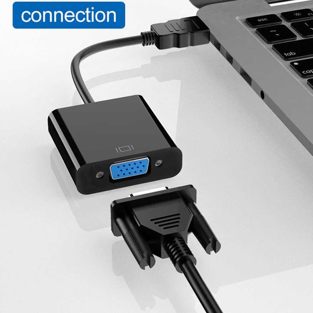 Zuya 1080P HDMI to VGA Adapter,Gold-Plated HDMI to VGA Adapter Converter Full HD External Video Card Multi Monitor