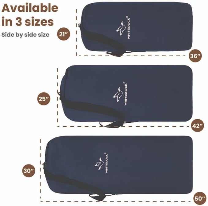 WHITEDUCK Top Load Canvas Folding Duffel Bag, Water Resistant Army Style Shoulder Bag for Men and Women- Gym, Sports, Travel, Hiking, Camping, Backpacking (Extra Large 30" x 50",Blue)