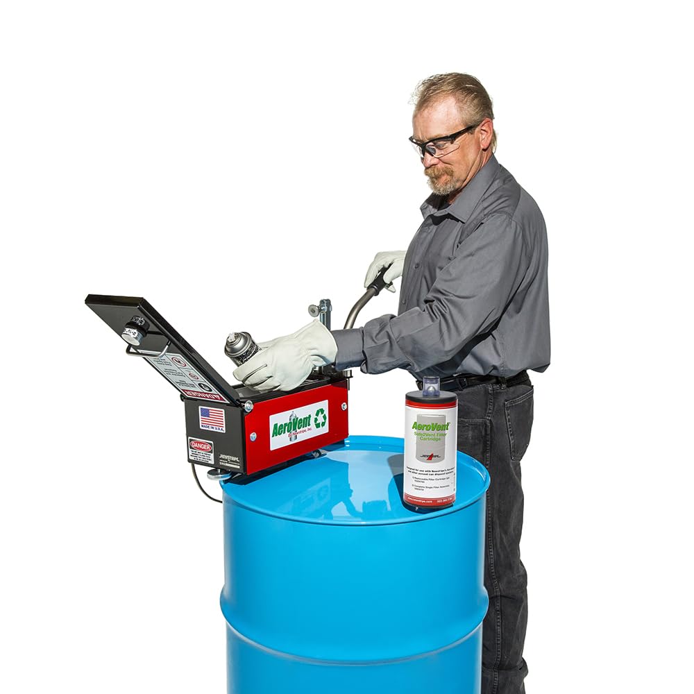 AeroVent Standard Aerosol Can Disposal System (Part #10004840) | Quickly Puncture & Drain Cans Up to 9.75" Length & 2-3" Diameter | Compliant in 50 States | Heavy-Duty Industrial Grade | Made in USA