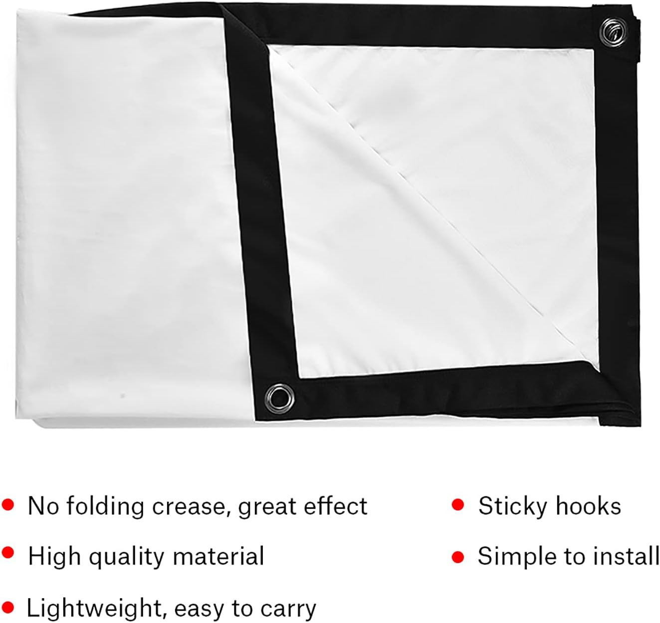 DAUERHAFT 16 9 Holes(60 inches) : Projection Screen, Foldable Portable Projector Movies Screens for Home Theater