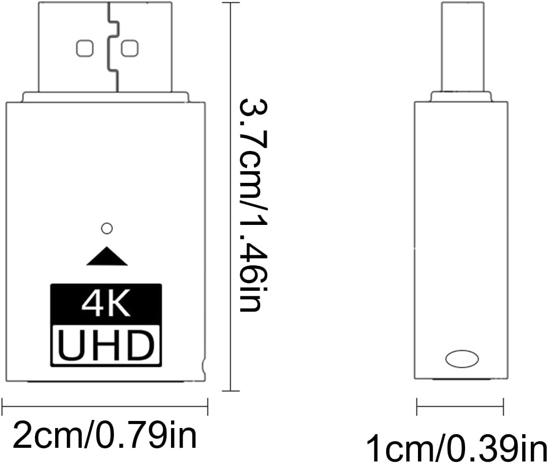 Generic 4K 1.46x0.79x0.39 inches Ultra HD Streaming Dongle - High-Speed Multimedia Adapter | Plug-and-Play Video