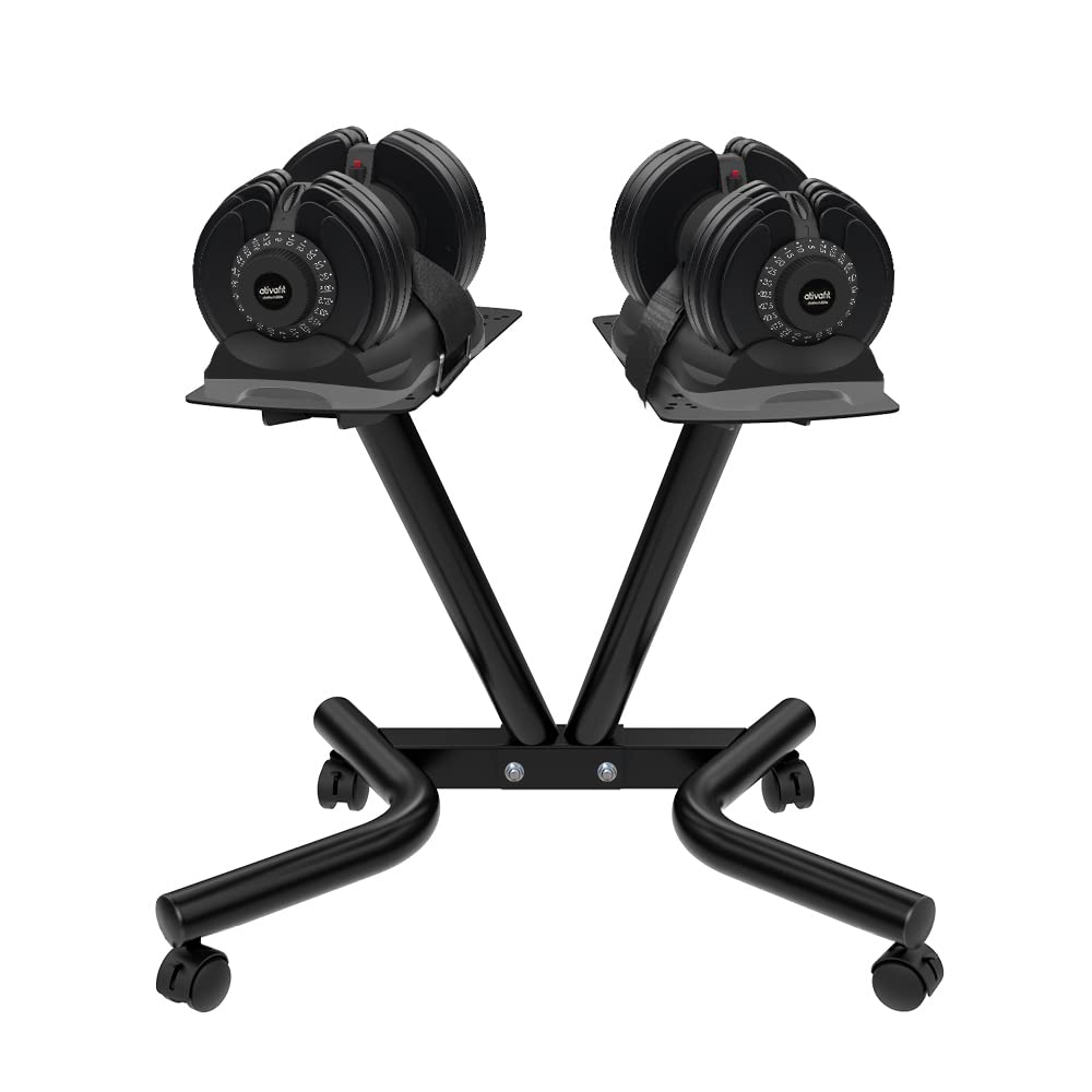ATIVAFIT Adjustable Dumbbell Rack for Home Gym, Space‑Saving Dumbbell Storage & Organization, Compatible with Adjustable Dumbbells, Heavy Duty Weight Stand