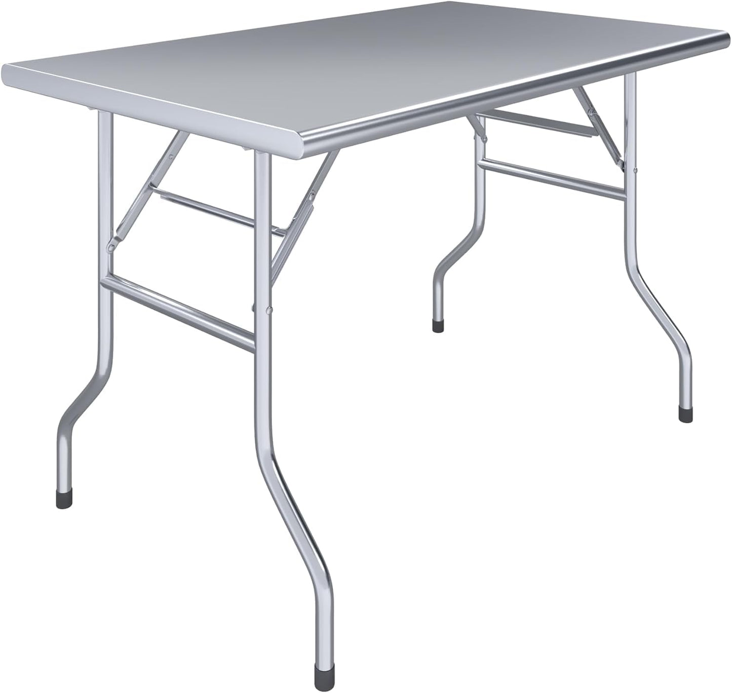 Express KitchQuip Premium Quality Stainless Steel Open Base Folding Utility Table - Folding Work Table for Commercial Kitchen, Restaurant, Hotel and Garage - NSF (24" x 60" Without Undershelf)