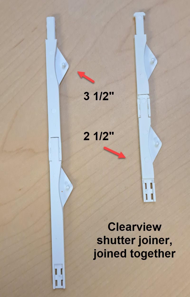 Blind Shade Repair 5pc (3 1/2" - Shutter Clearview Joiner White Long)