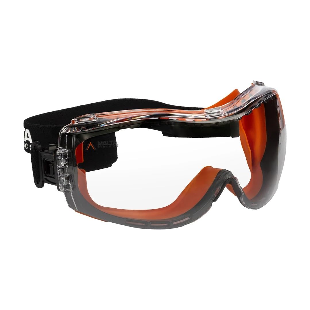 Malta Dynamics APEX Safety Goggles - 12 Pack ANSI Z87 Fog Resistant Safety Goggles for Manufacturing, Industrial, and Construction Workers, Anti Scratch Protective Eyewear (Clear)