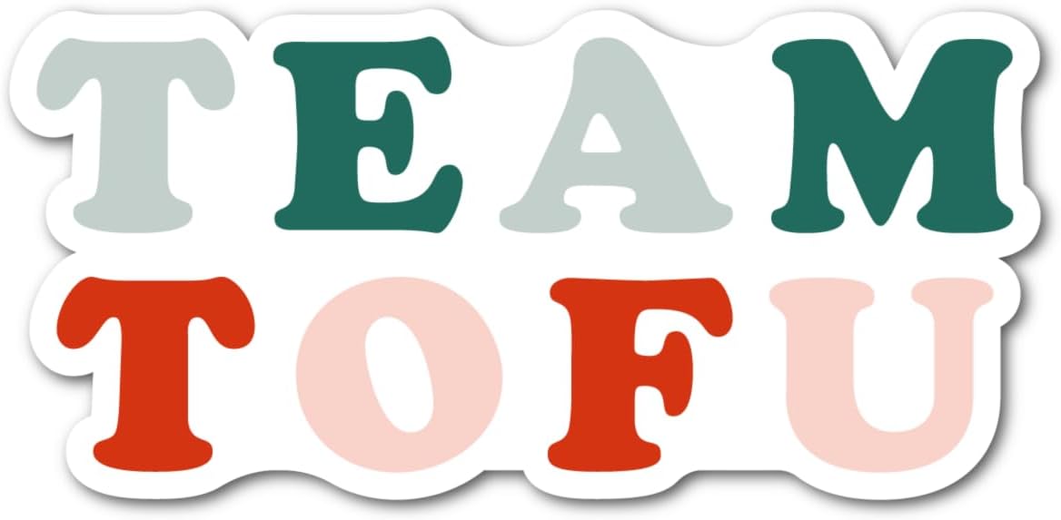 3 Inch Vegan Tofu Team Sticker Decal - Waterproof