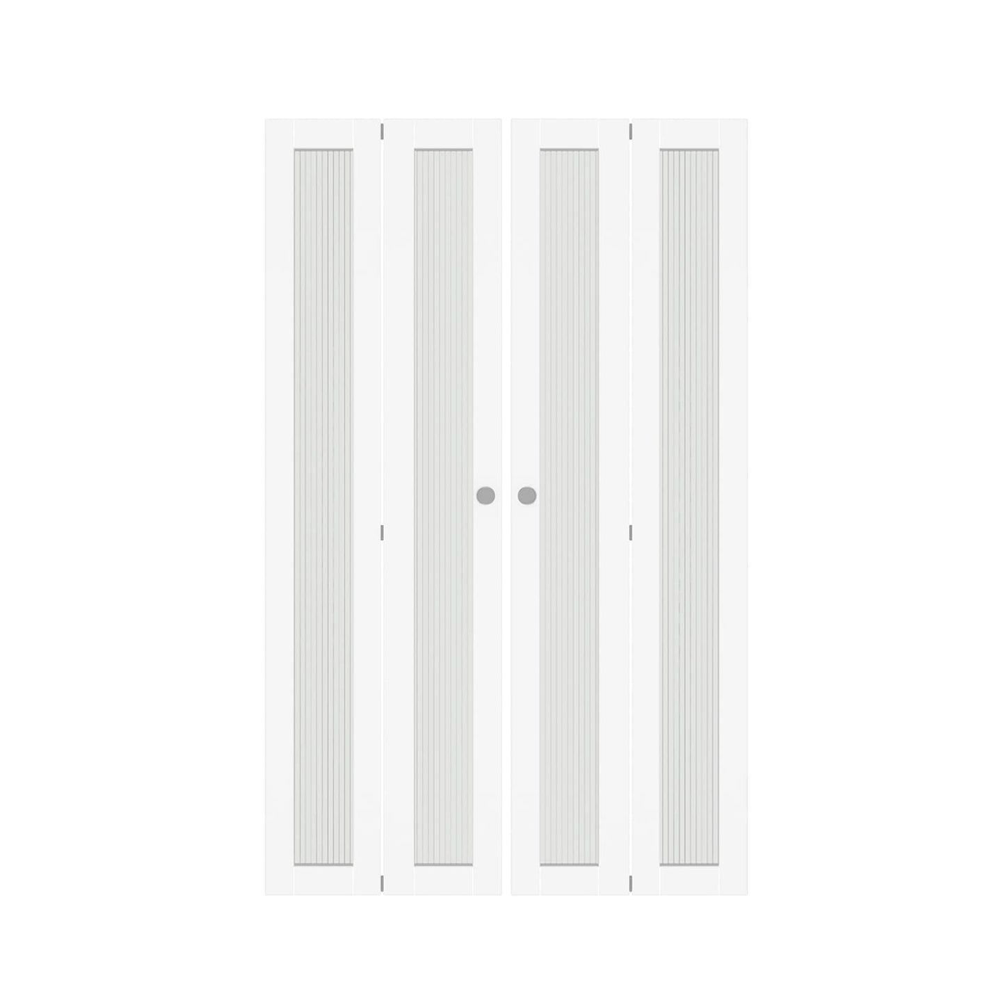 BARNER HOME Closet Door, Full Lite Reeded Glass Panel Bifold Doors, Easy Assembly, Folding Doors with Hardware Kits for 48"x 80" Opening