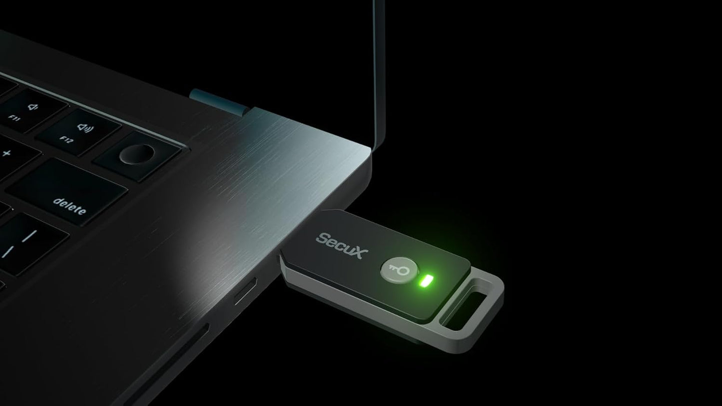 SecuX FIDO2/U2F 2FA PUFido USB-C Security Key with PUF Technology, Certified, Hardware-Rooted Unclonable Security