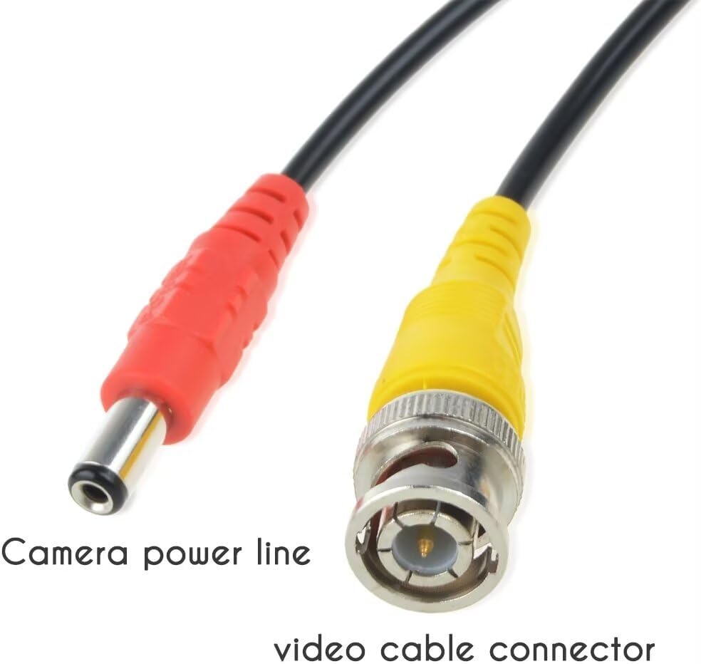 MDCGPower 50ft Black BNC Video Power Siamese Cable Compatible with Analog AHD CVI CCTV Camera DVR Kit
