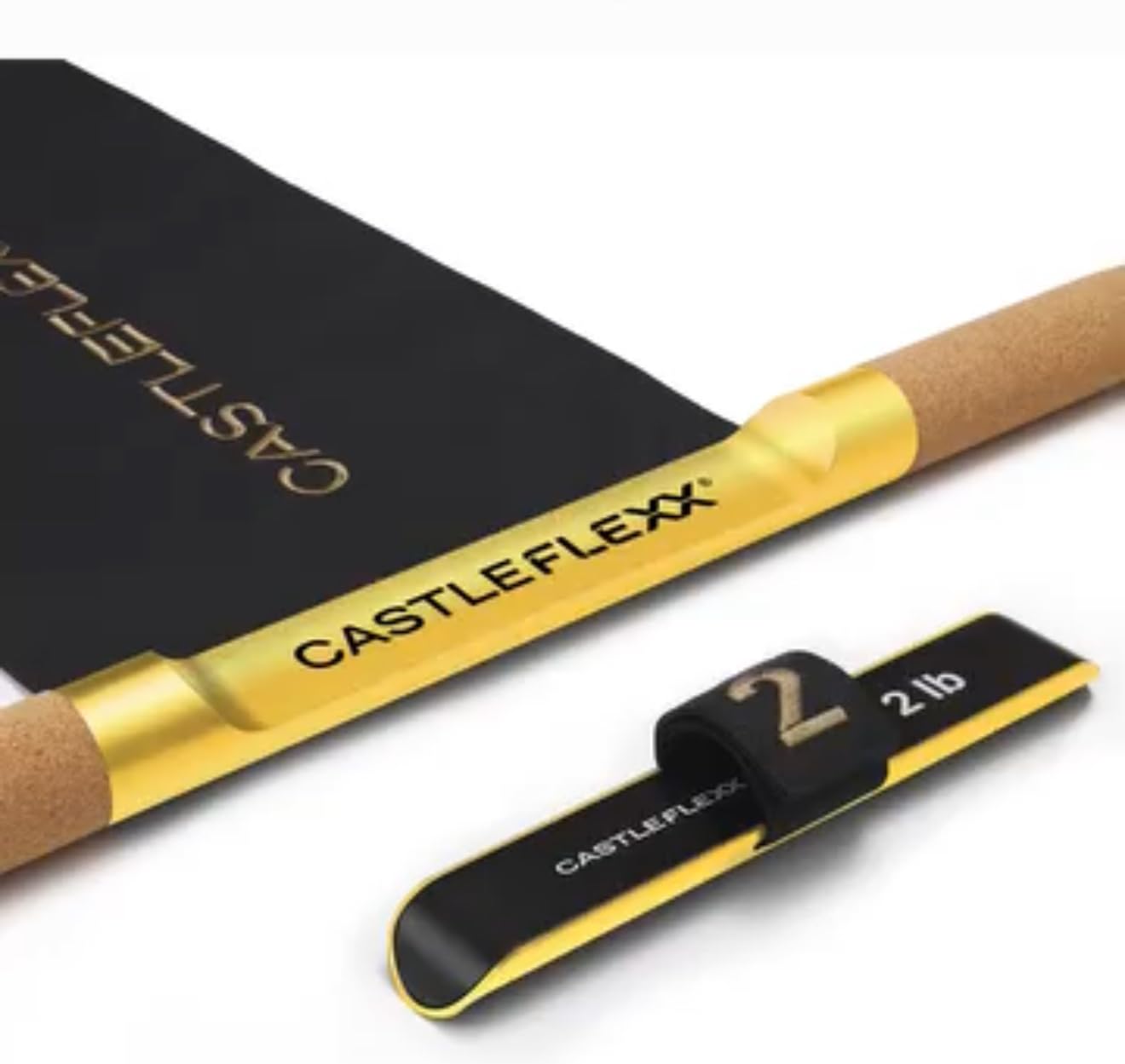 CastleFlexx Mobility and Full Body Strengthening Device | Non-Elastic Stretch Strap with Natural Premium Cork Handles for Stretching, Exercise, Physical Therapy, and Yoga