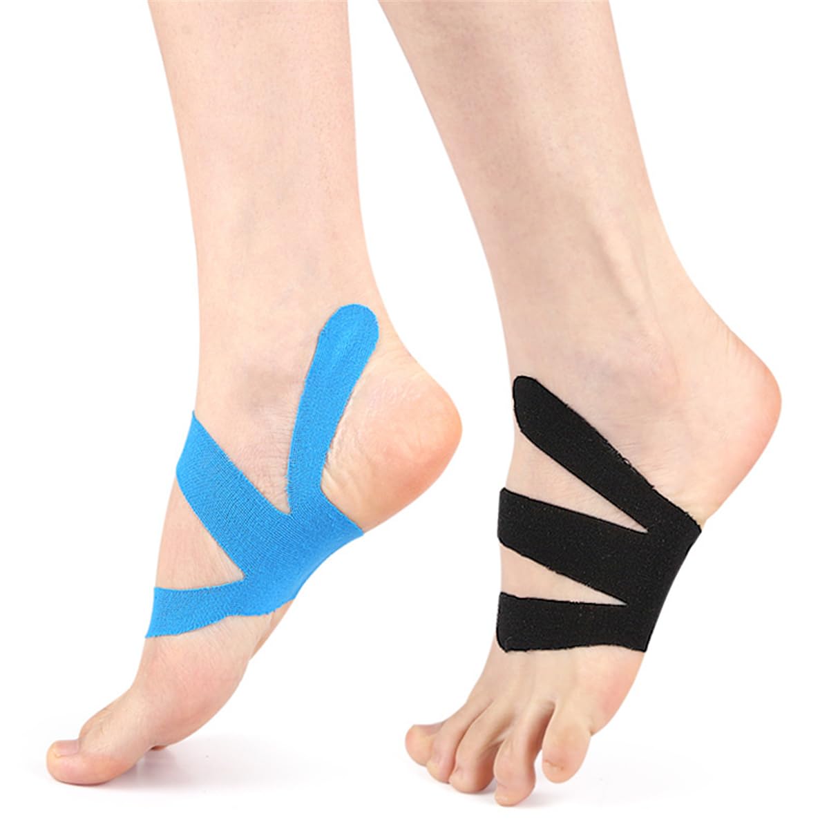 Precut Kinesiology Tape, Waterproof Breathable Foot Plantar Fasciitis Pain Relief Athletic Tapes, Hypoallergenic Elastic Sports Joints Muscle Tape for Feet Arch Heel Ankle Carpal Tunnel (20 PCS)
