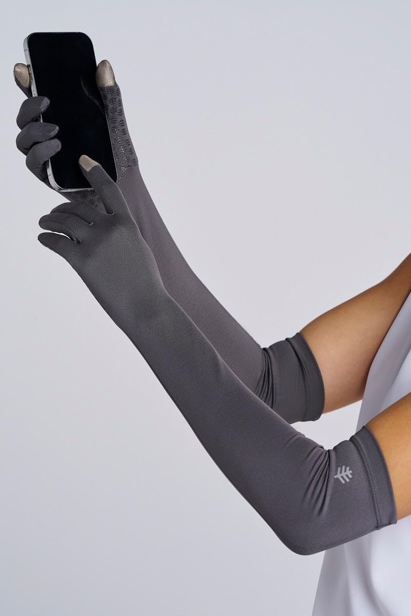Coolibar Long Full Finger UV Sun Gloves - UPF 50+ Sun Protection - Culebra in Charcoal