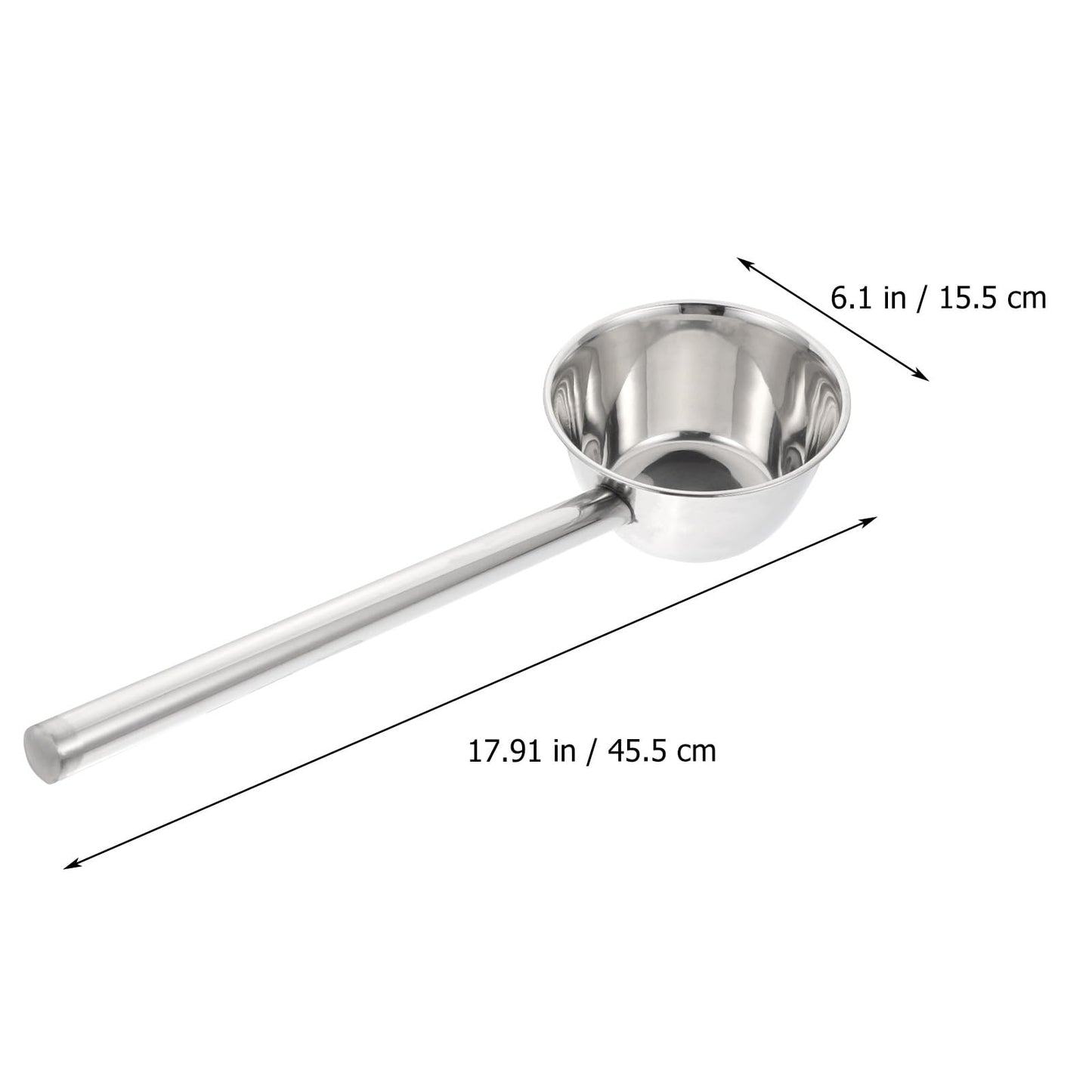 Yardwe Long Handle Water Scoop 18 Inch Stainless Steel Ladle for Kitchen and Gardening Use Deep Bowl Household Watering can Bailer with Comfortable Grip
